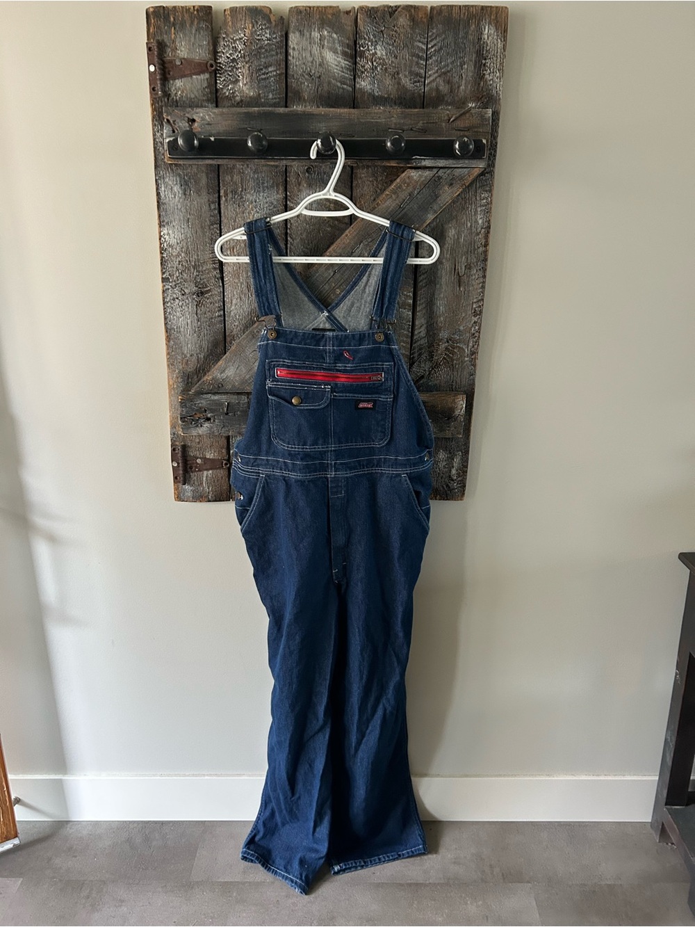 Men's Dickies Blue Denim Overalls with Front Pocket Accent